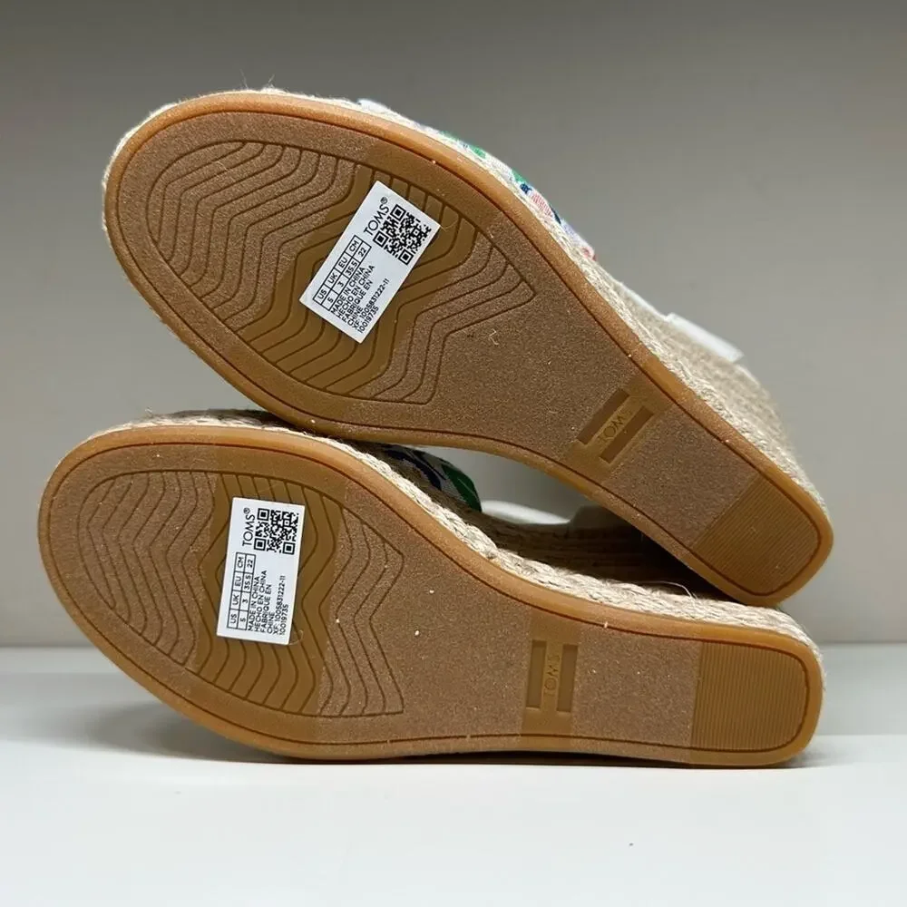 NWOB | TOMS | Marisela Wedge Sandal | White Mediterranean | Size 5